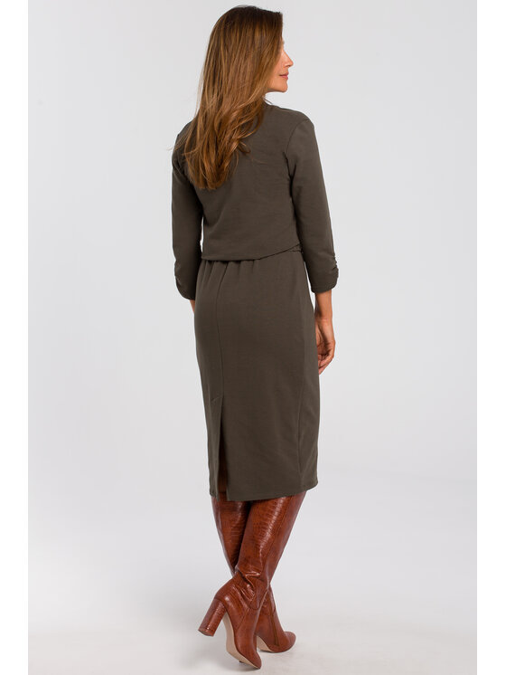 Stylove Stylove Sukienka codzienna S194 Zielony Regular Fit