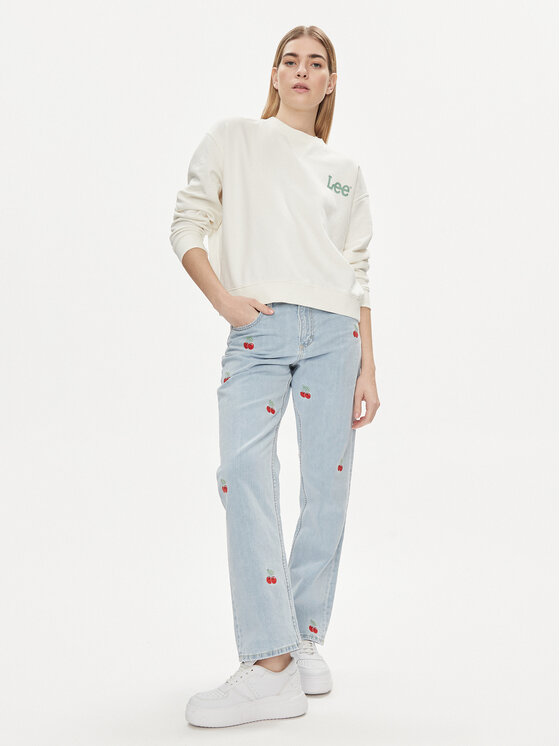 Lee Lee Pulóver Essential 112350242 Ekru Relaxed Fit