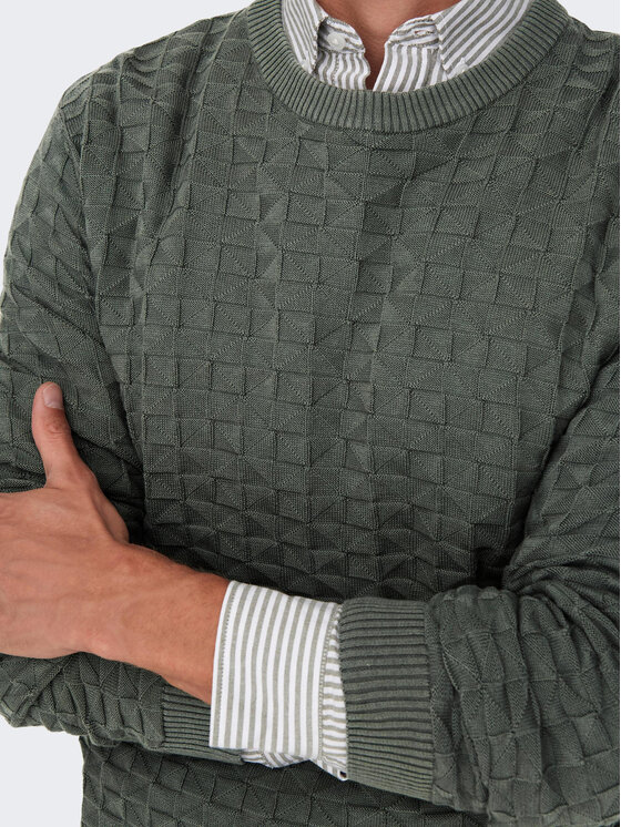 Only & Sons Only & Sons Megztinis 22026559 Pilka Regular Fit
