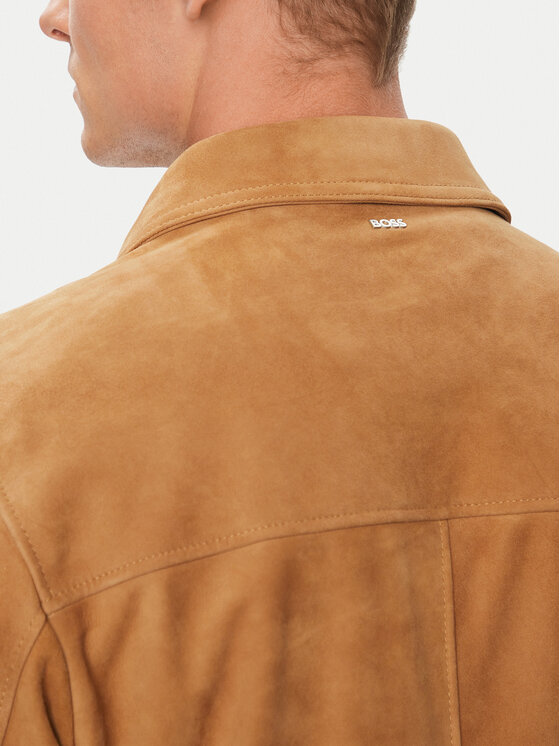 BOSS BOSS Шкіряна куртка H-Malbano7 50563869 Темно-бежевий Regular Fit