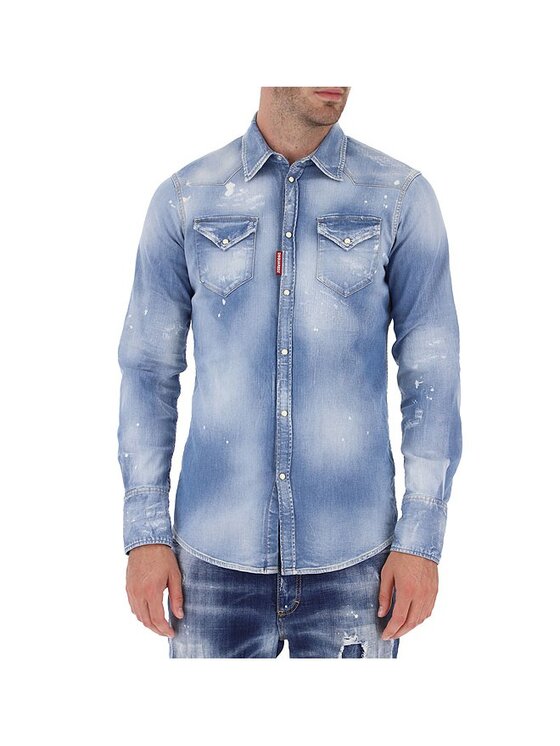 Dsquared2 Dsquared2 Košile S74DM0452 S30341 470 Modrá Slim Fit