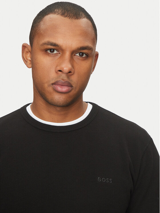 BOSS BOSS Pikkade varrukatega T-särk Tempesto 50520725 Must Regular Fit