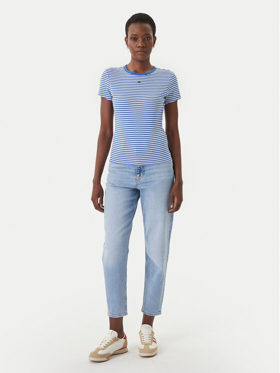 Tommy Jeans Tommy Jeans T-krekls Essential DW0DW17383 Zils Slim Fit