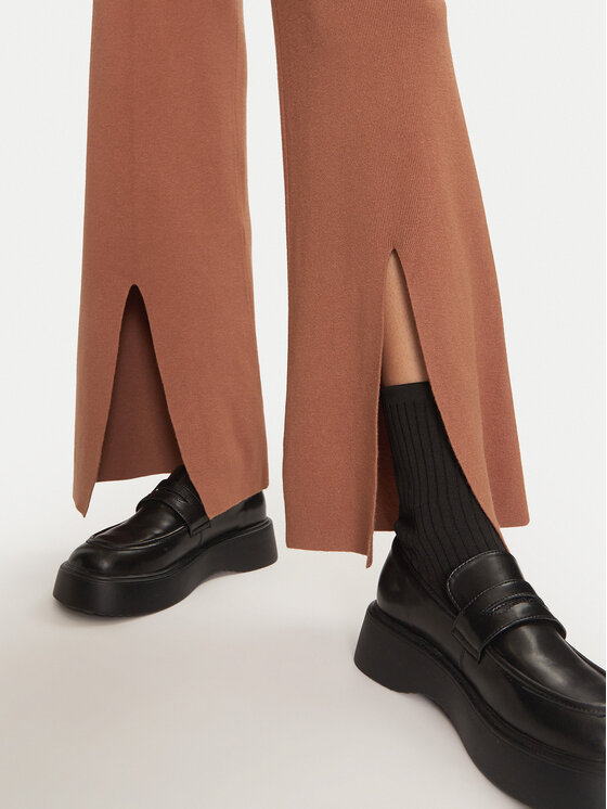 Fracomina Fracomina Spodnie dzianinowe FJ24WV3004K42001 Brązowy Wide Leg