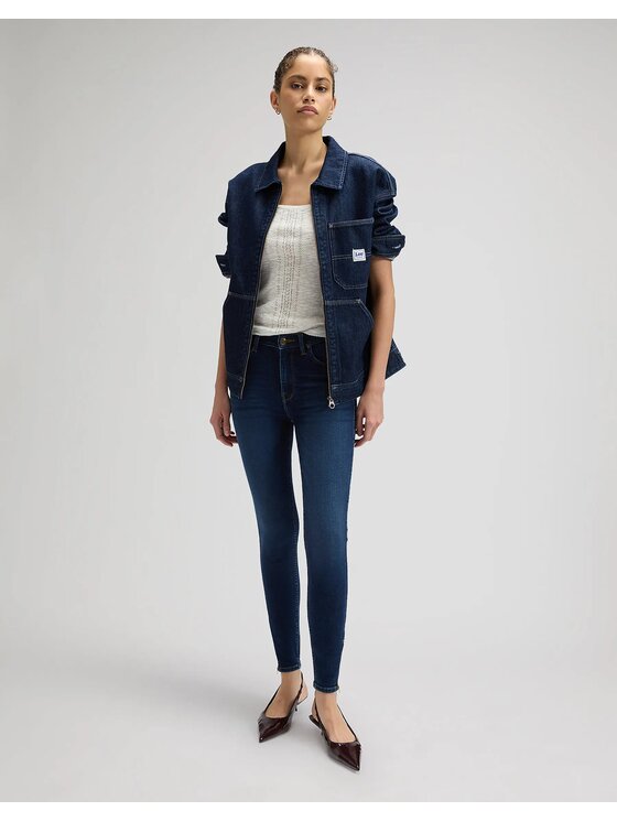 Lee Lee Jeansy SCARLETT HIGH ZIP Niebieski Skinny Fit