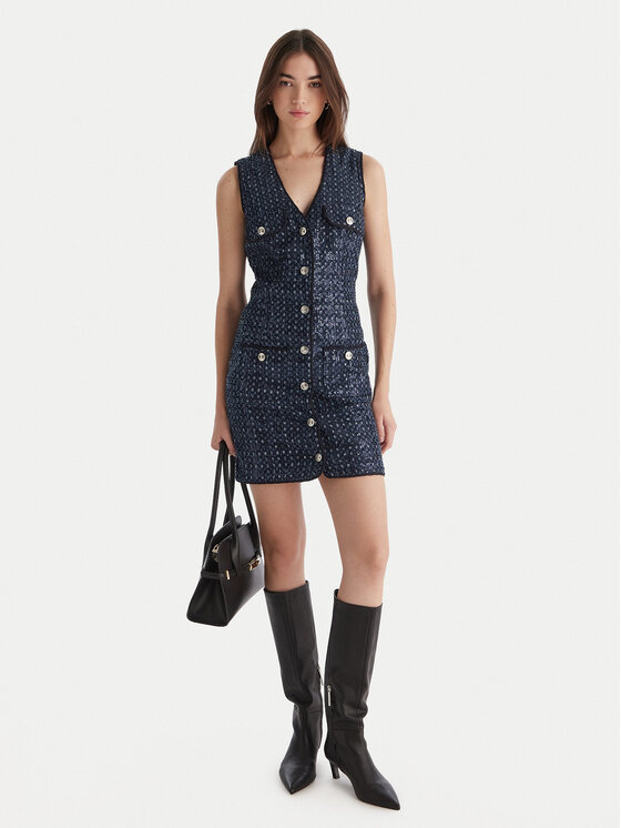 Guess Guess Sukienka codzienna W5BK41 D0771 Granatowy Regular Fit