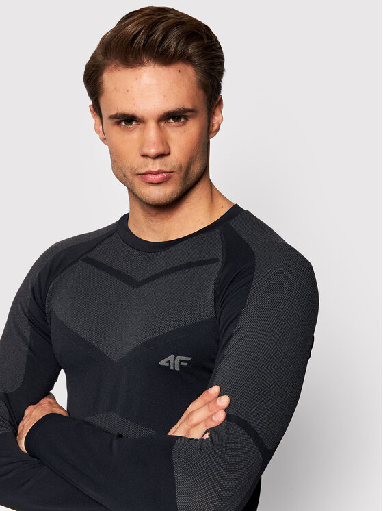 4F 4F Bielizna termoaktywna górna H4Z21-BIMB030G Czarny Slim Fit