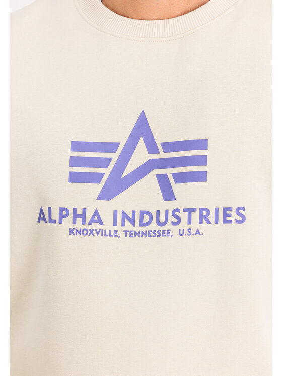 Alpha Industries Alpha Industries Bluza Basic Big Logo Sweatshirt Beżowy Regular Fit