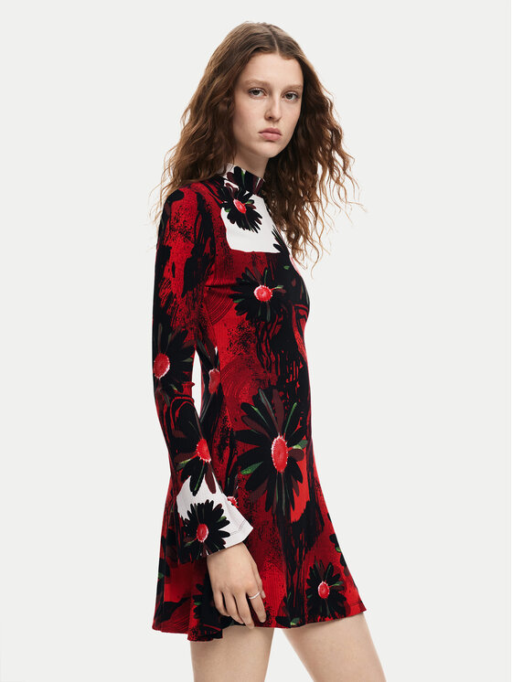 Desigual Rochie de zi Nantes Lacroix 24WWVK29 Roșu Slim Fit