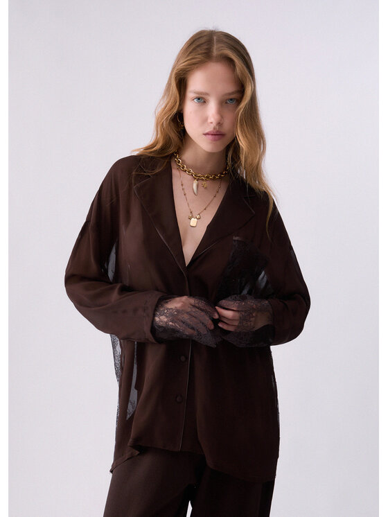 Liu Jo Liu Jo Camicia CF6125T866AX0807 Marrone Loose Fit