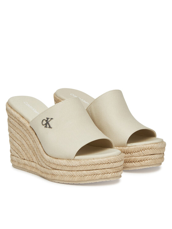 Calvin Klein Jeans Calvin Klein Jeans Espadryle Wedge Rope Slide Mg YW0YW01699 Écru