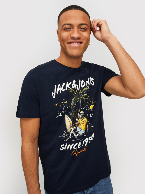 T-shirt Venice Bones 12210277 Blu scuro Regular