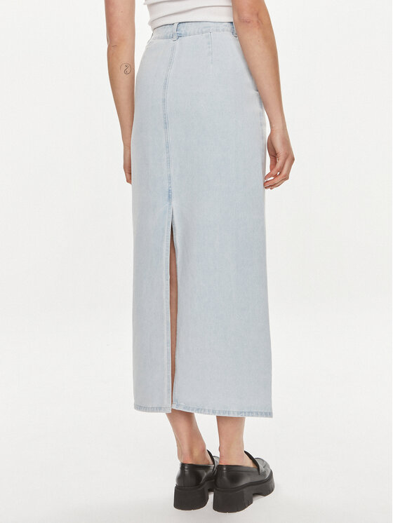 Vila Vila Jeans suknja Kira 14096846 Svijetloplava Regular Fit
