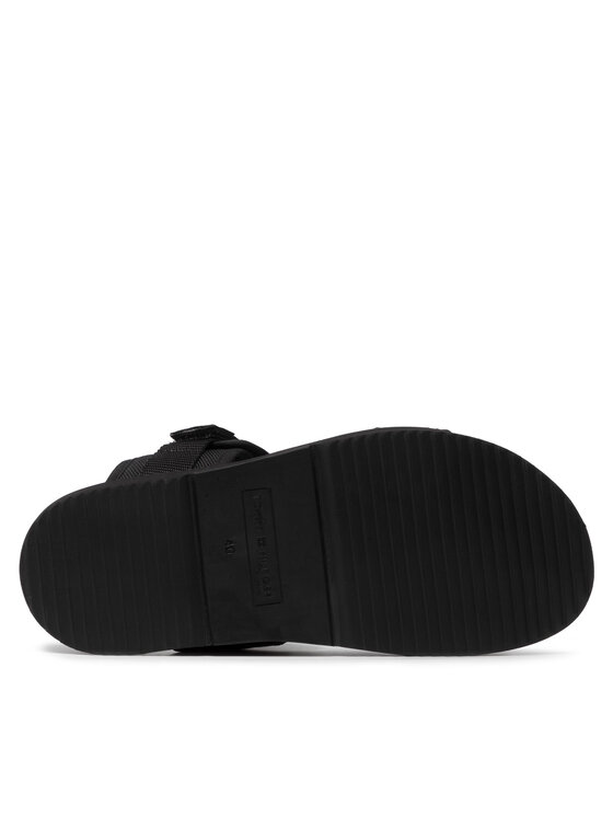 Tommy Hilfiger Tommy Hilfiger Παντόφλες Fashion Cleated Strappy Sandal FM0FM04118 Μαύρο