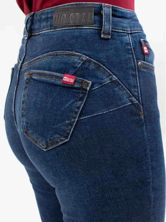 BIG STAR BIG STAR Jeansy MELINDA HIGH WAIST_517_190 Granatowy Curvy Fit