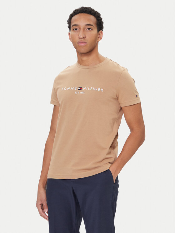 Tommy Hilfiger Tommy Hilfiger Tricou Logo MW0MW11797 Bej Slim Fit