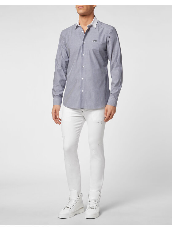 PHILIPP PLEIN PHILIPP PLEIN Košile 8973 Světle modrá Fitted Fit