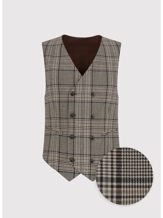 Pako Lorente Pako Lorente Kamizelka P24WP-8X-014 Brązowy Slim Fit