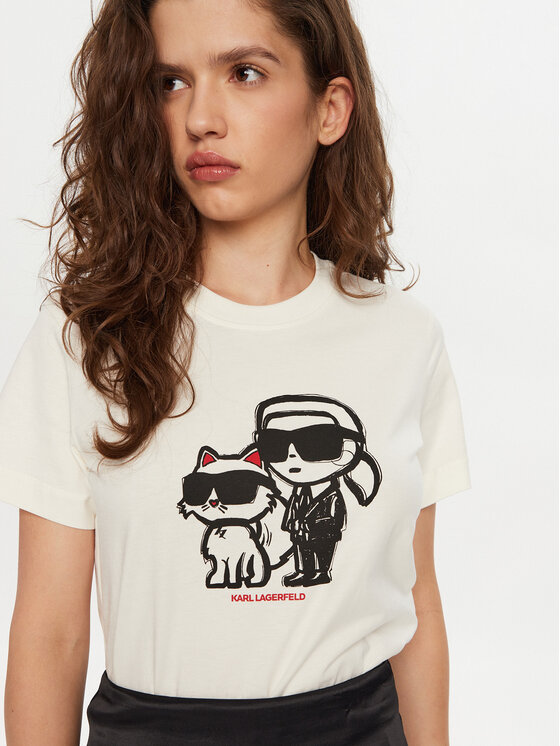 KARL LAGERFELD KARL LAGERFELD T-shirt A1W17129 Écru Regular Fit