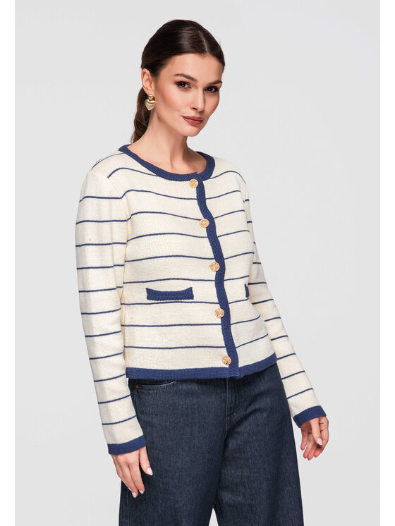 Ombre Ombre Kardigan OW-SWCD-0101 Granatowy Regular Fit