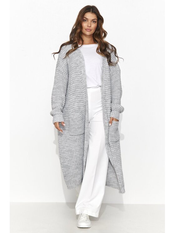 Makadamia Makadamia Sweter S176 Szary Loose Fit