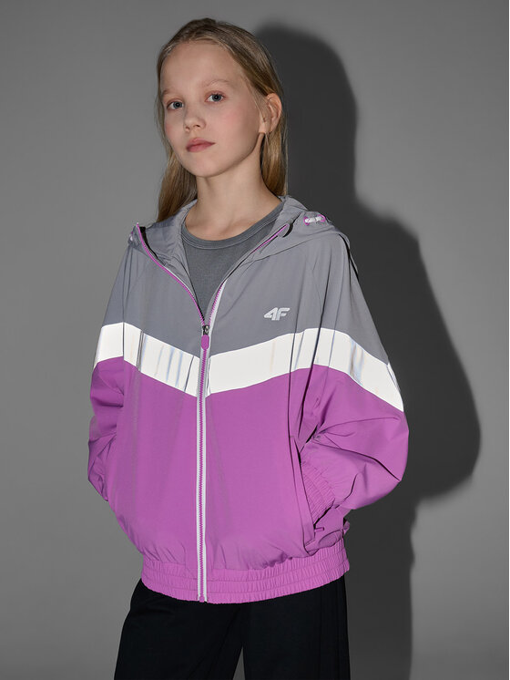 4F 4F Kurtka przejściowa JELLIFICATION Fioletowy jasny Loose Fit