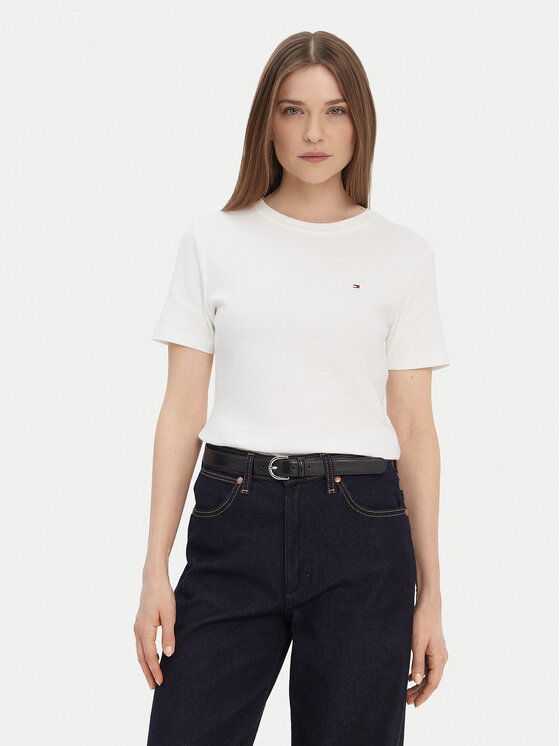 Tommy Hilfiger Tommy Hilfiger T-shirt New Cody WW0WW40587 Bijela Slim Fit