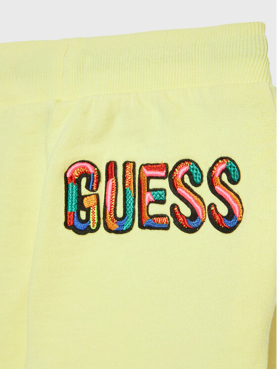 Guess Guess Teplákové kalhoty N3GQ11 KA6R0 Žlutá Relaxed Fit