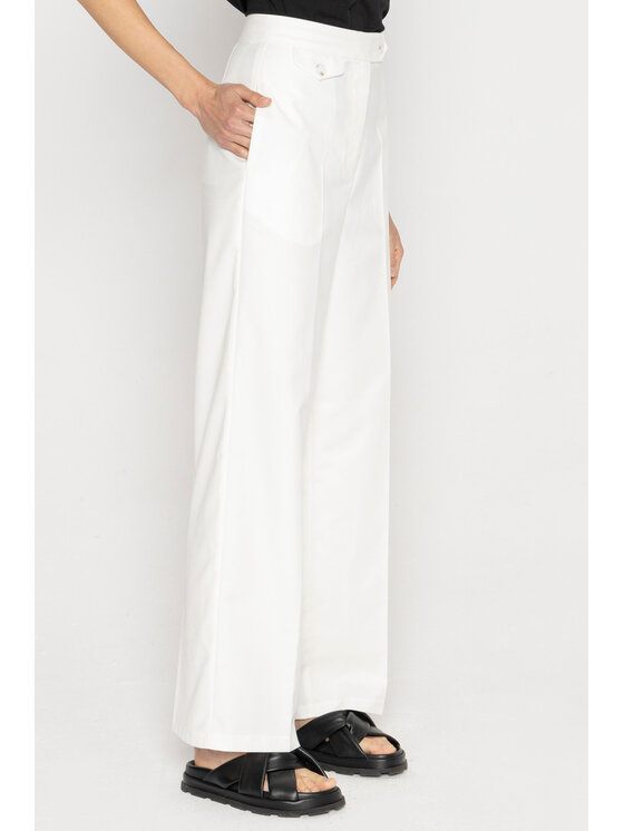 Deni Cler Milano Deni Cler Milano Spodnie materiałowe T-DC-5217-D2-40-10-1 Biały Loose Leg