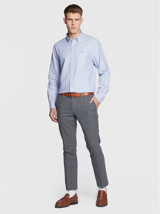 Camicia Solid Oxford MW0MW29143 Blu Regular Fit