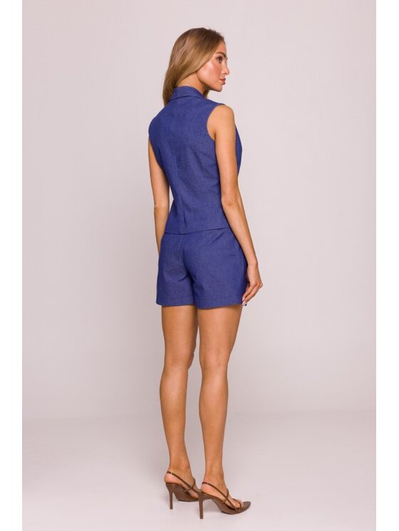 Made of Emotion Made of Emotion Kamizelka M859 Niebieski Modern Fit