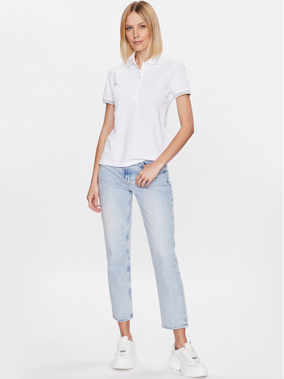 Geox Geox Polo marškinėliai Piquet W3510A-T2649 F1492 Balta Regular Fit