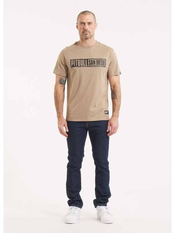 PITBULL PITBULL T-Shirt Koszulka męska EIGHTY NINE DOG L Beżowy Regular Fit
