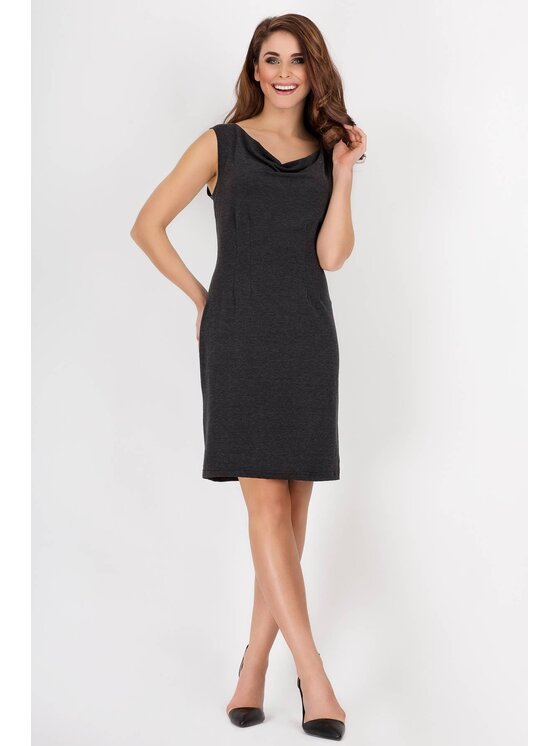 Awama Awama Sukienka letnia A090 Szary Basic Fit