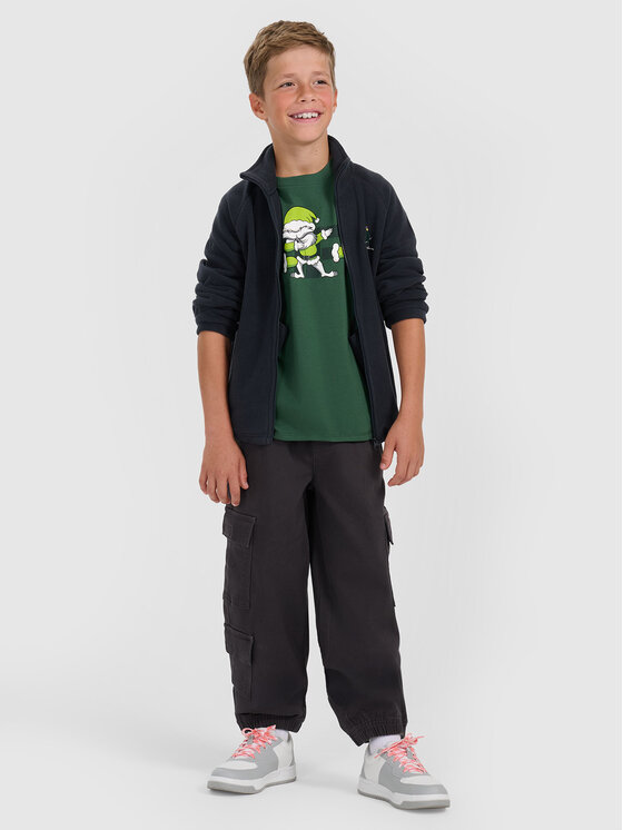 4F 4F T-Shirt CHRISTMAS DROP Zielony ciemny Regular Fit