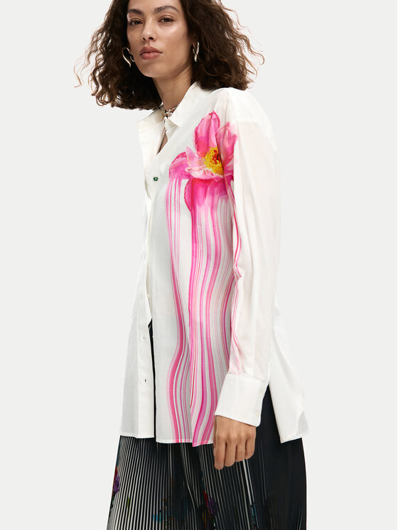 Desigual Desigual Cămașă Gloss 26SWCW18 Alb Regular Fit