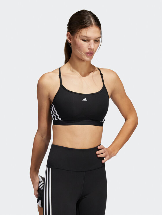 Adidas Špotni Nedrček Adidas Aeroreact Training Light-Support 3-Stripes Bra HC7862 Črna