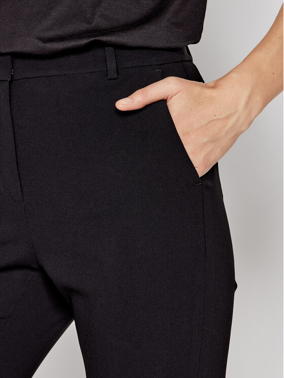 MICHAEL Michael Kors MICHAEL Michael Kors Pantaloni din material Crepe Flared Trousers MF03HF0ENX Negru Regular Fit