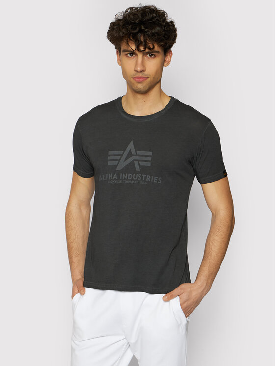 Alpha Industries Majica Basic T Oildye 116515 Črna Regular Fit