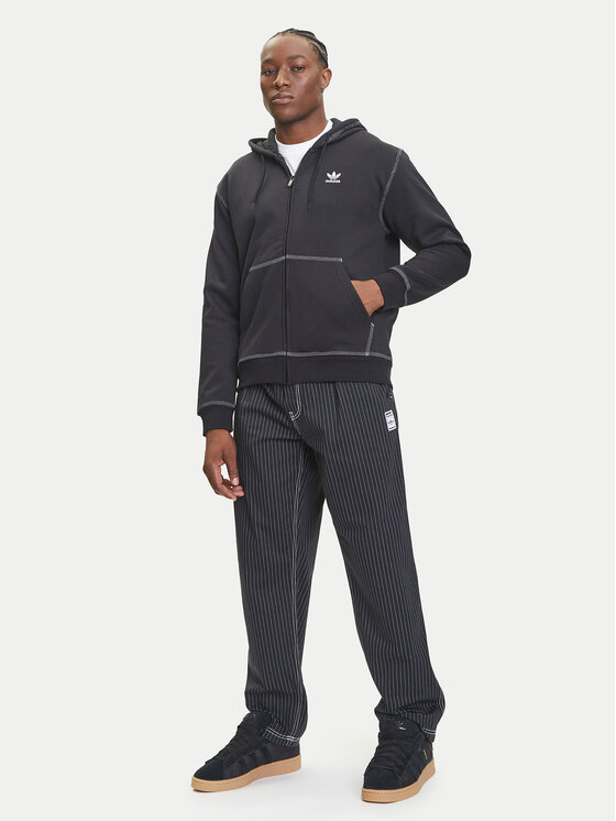 adidas adidas Mikina Essentials Trefoil JW0969 Černá Regular Fit
