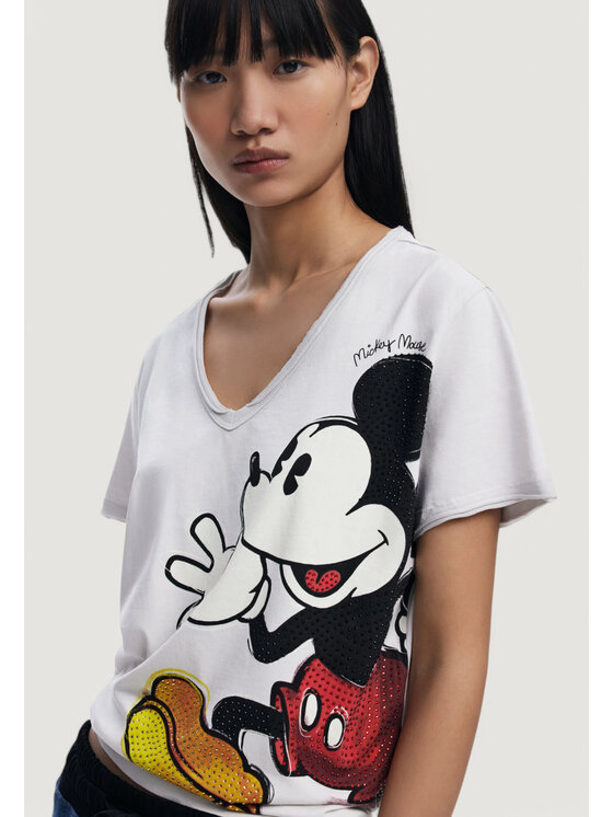 Desigual Desigual T-Shirt TS_MICKEY JOKER Γκρι Shirt Fit