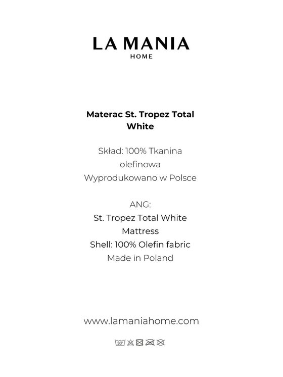 La Mania La Mania Materac Saint Tropez Biały