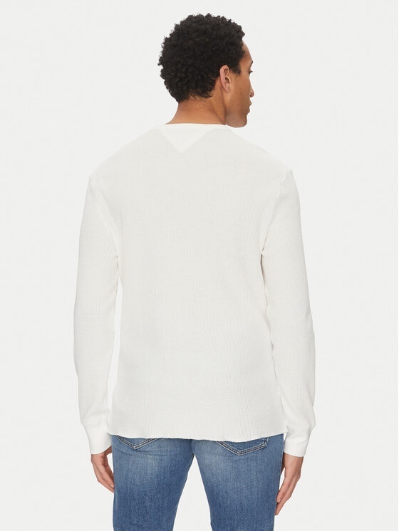 Tommy Jeans Tommy Jeans Longsleeve Henley DM0DM20379 Biały Regular Fit
