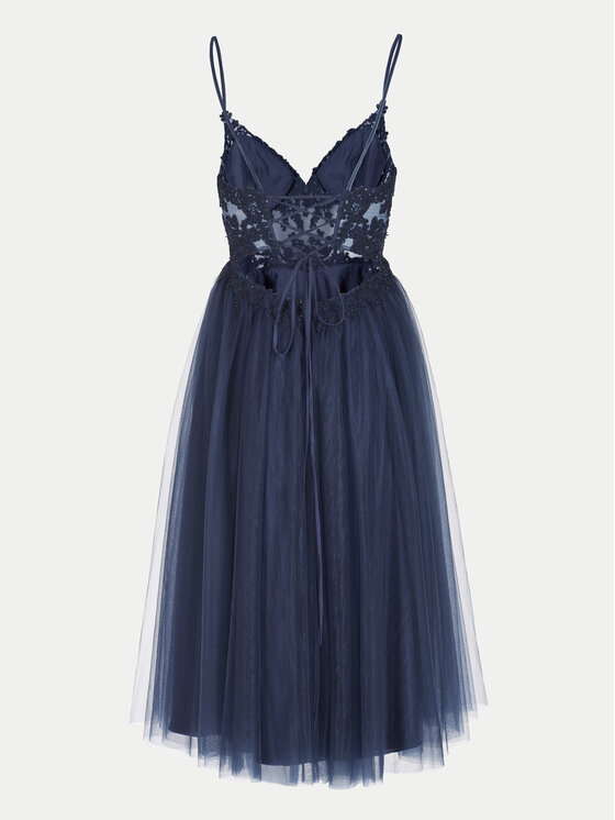 Hey Kyla Swing Coctailkleid 5AH014HK Dunkelblau Slim Fit