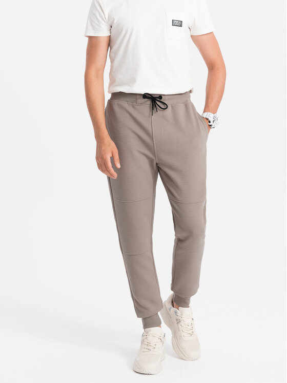 Ombre Ombre Spodnie dresowe OM-PASK-0129 Szary Regular Fit