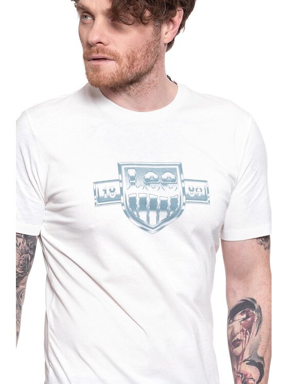 Lee Lee T-shirt SEASONAL LOGO TEE Bianco Regular Fit