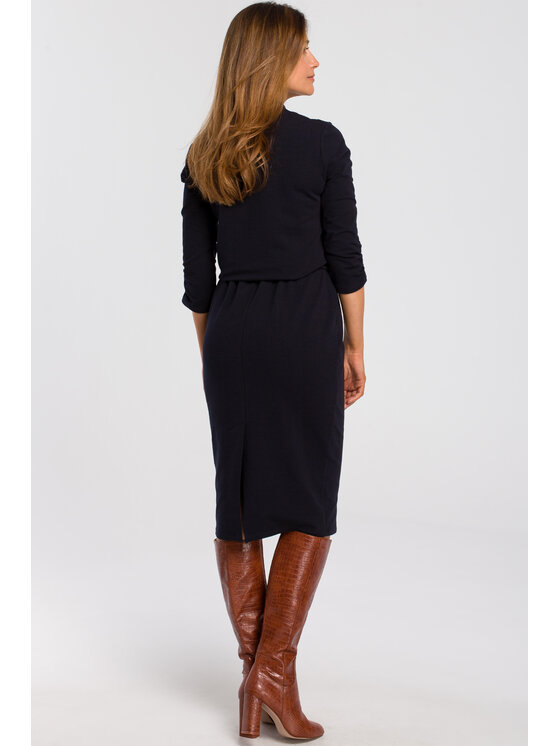 Stylove Stylove Každodenné šaty S194 Tmavomodrá Regular Fit