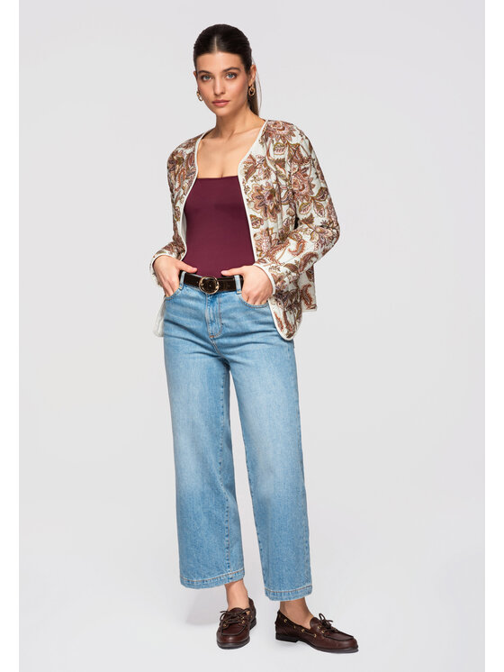Ombre Ombre Bunda pro přechodné období OW-JALP-0127 Béžová Loose Fit