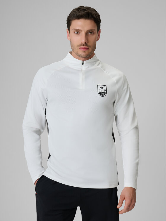 4F 4F Bluza techniczna FOOTBALL Biały Regular Fit