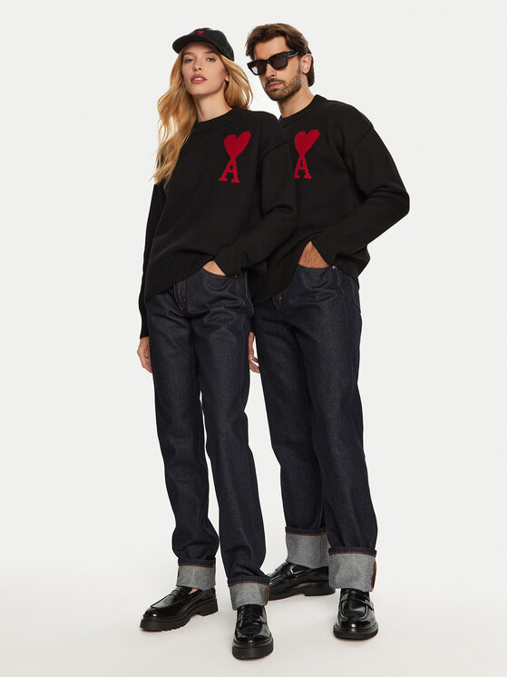 AMI Paris AMI Paris Jeansy HTR001.DE0011 Granatowy Regular Fit